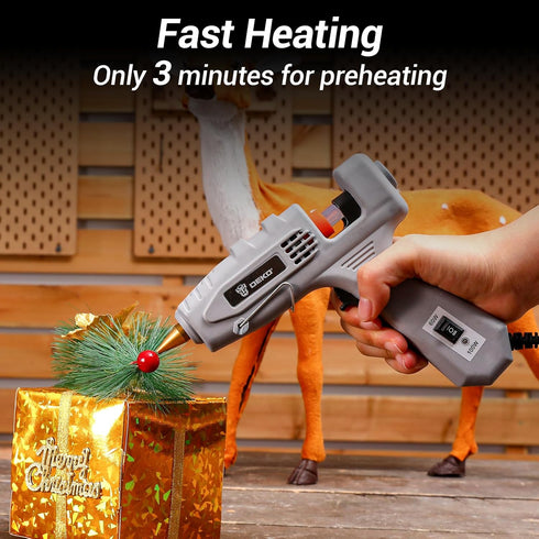 60/100Watt 25 Set Hot Glue Gun Full Size: DEKOPRO Dual Temp Hot Glue Gun Kit with Glue Sticks, Organize Storage Case