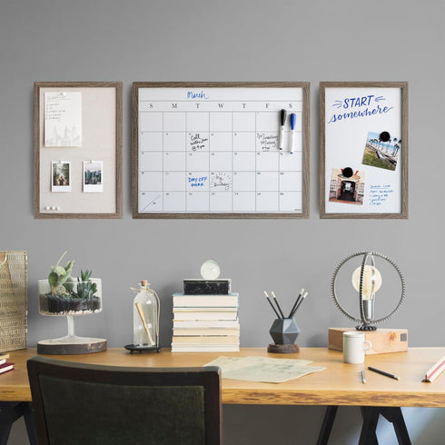 U Brands Rustic Wood Frame Decor Organization Center Kit (4835U00-01)