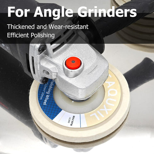 5PCS Wool Polishing Wheel Disc 4.5" x 7/8" for Angle Grinder, Buffing Wheel for Metal Marble Glass
