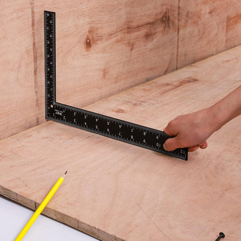 VINCA SCLS-1208BK Carpenter Framing L Shape Square, 8 inch x 12 inch, Steel Black Finished