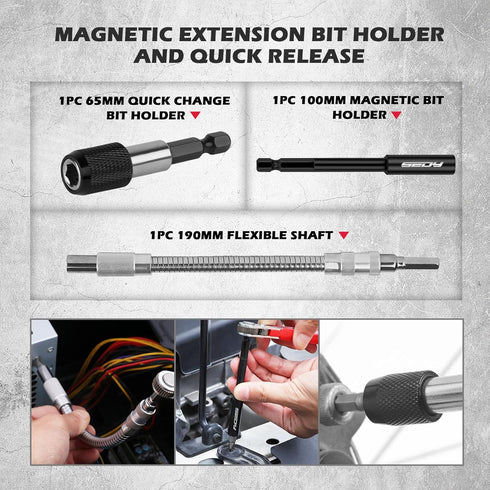 260-Piece Set, Set Ultimate Precision Screwdriver Bit Premium Security Bit Includes Magnetic Security Bits, Nut Driver
