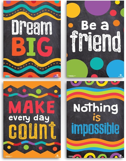 Sproutbrite Classroom Decorations - Motivational Posters for Teachers, Inspirational Bulletin Board and Wall Decor for