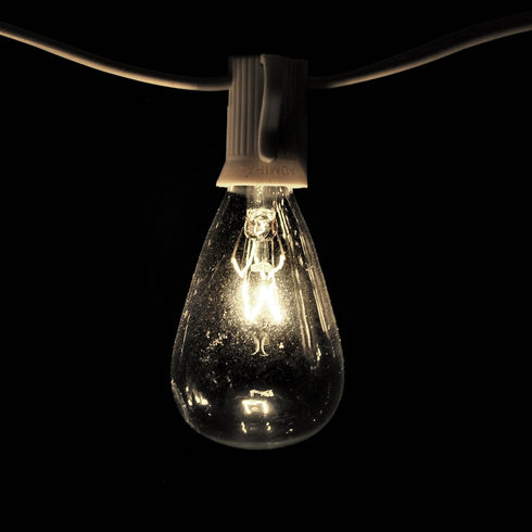 ST11 Bulbs 10 Hometown Evolution, Inc. Vintage Outdoor Patio String Lights with Clear Light (White Wire, ft)