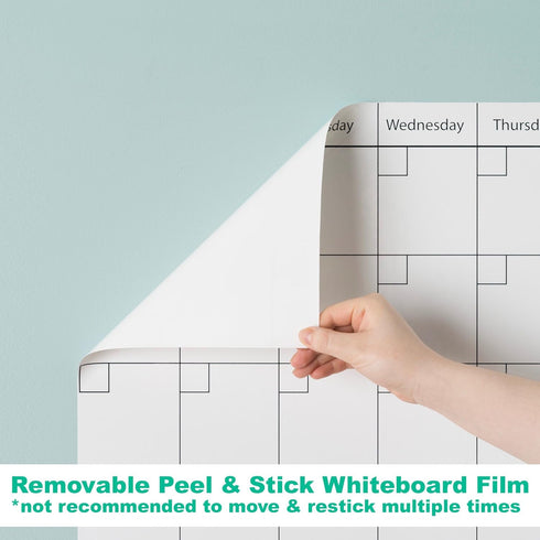 Think Board Whiteboard Calendar – 14"x14" Self-Adhesive Dry Erase Board for Wall or Fridge, Easy to Clean