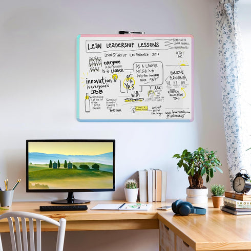 Mr. Pen- Dry Erase Board, 18” x 24” with Black Marker, Colorful Frame, Magnetic Whiteboard for Wall, Dry Erase Boards
