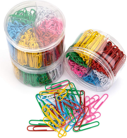 Yarlung 900 Pieces 2 Inch Jumbo Paper Clips, Vinyl Coated Large Paperclips for Document Organizing, 6 Colors
