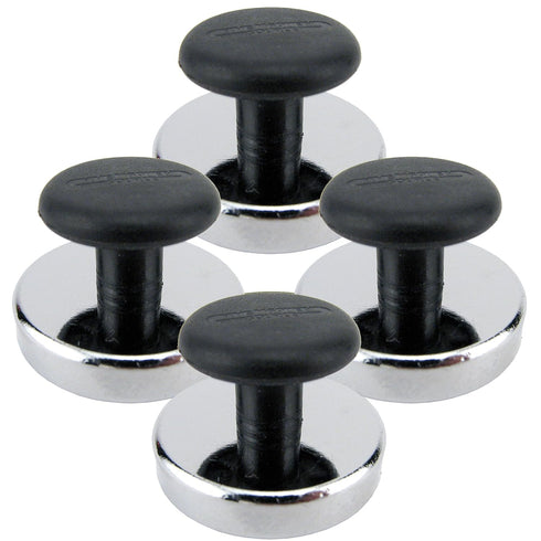 Master Magnetics Heavy-Duty Ceramic Round Base Magnet with Knob Pack, 4-Pack, 16 lb Pull Each, Nickel-Plated