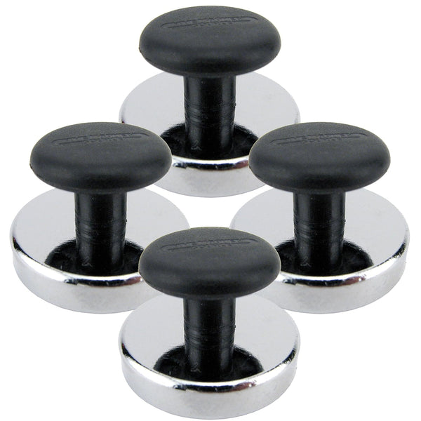 Master Magnetics Heavy-Duty Ceramic Round Base Magnet with Knob Pack, 4-Pack, 16 lb Pull Each, Nickel-Plated