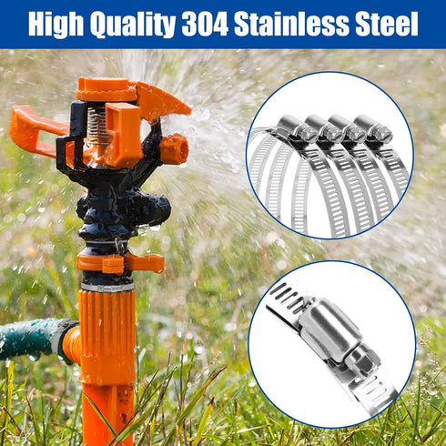 10FT Metal Strapping Hose Clamps + 10 Fasteners Adjustable Large Worm Gear Clamps Assortment Kit for Pipe WSWECCL