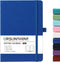 Dotted Journal/Notebook: Dot Grid Hard Cover, Premium Thick Paper, 5.3'' x 8.26'', Black Smooth Faux Leather, Deep Blue