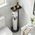 theaoo Toilet Paper Holder Stand with Shelf, Flushable Wipes Dispenser, Free Standing Toilet Tissue Roll Storage Rack