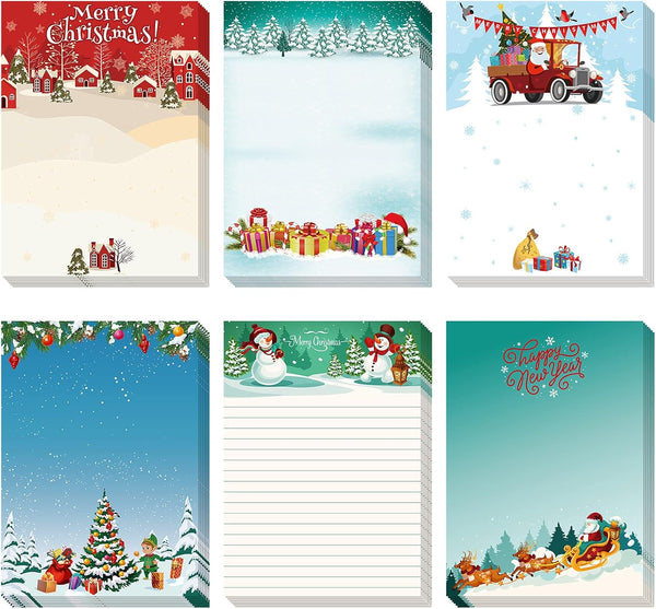 Christmas Sticky Notes: Winter Scene Notepads, Snowman Note Pads, Self-Adhesive Removable Notes, 6 Pieces