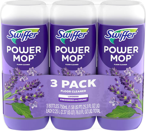 Pack Swiffer PowerMop Floor Cleaning Solution with Lavender Scent, Triple