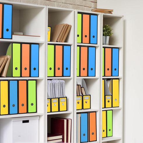 Simple Houseware 6-Pack Magazine File Holder Box - Foldable Cardboard Organizer with Label Slot, Multicolor