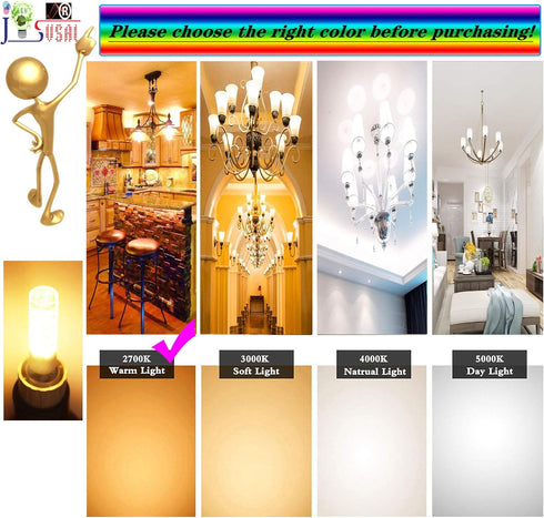 GY6.35 Bulb Dimmable,T4 GY6.35/G6.35 12V 2700K 5W 40-50W Bulb Lighting,6-Pack LED JC Type Bi-pin Base,AC/DC Warm White