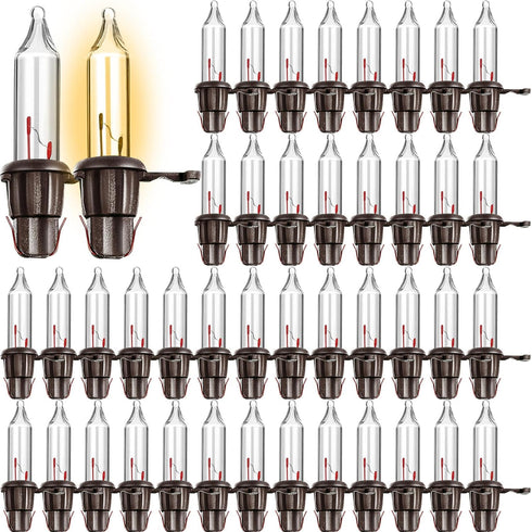 Mudder 60 Count Christmas Replacement Mini Light Bulbs with Base Christmas Tree