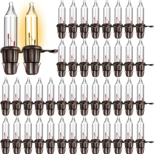 Mudder 60 Count Christmas Replacement Mini Light Bulbs with Base Christmas Tree