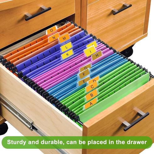 BOENFU Hanging File Folder with Tab, 24 Pack File Folder for School Home Work Office Organization, Letter Size