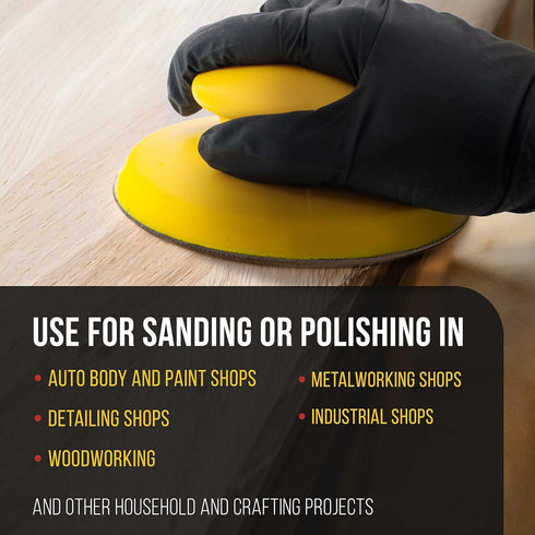 Dura-Gold Pro Series 5" Round & Mouse-Shaped Hand Sanding Block Pads - Hook & Loop and PSA Adapter Pad for Sanding