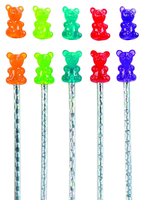 Raymond Geddes Gummy Bear Scented Pencil Toppers, Pack of 24, Fun Colorful School Supplies for Kids