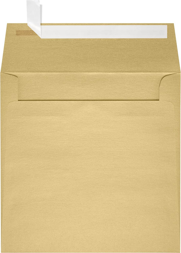 LUXPaper Square Invitation Envelopes - Peel & Press - 5 1/2" x 5 1/2" - Blonde Metallic - 50 Qty