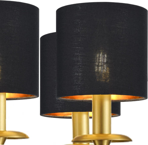 Lamp,Set 2,Small Drum,5.2"5.2"H5.2",Black BULB LAMPWELL TIMO Clip-on Small Lamp Shades for Table Chandelier Wall