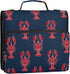 Fisyme 3 Sea Red Lobsters Zipper Binder Ring with Zipper and Shoulder Strap Large Capacity Multi-Pocket Binder
