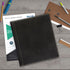 Samsill 0.5 Inch 3 Ring Binder, Leather, Black with Contrast Stitching, 8.5 x 11 Inch, Notebook Binder, Portfolio