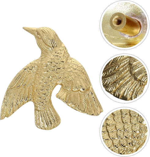 Right-Hand Brass Bird Drawer Knob for Elegant Furniture Upgrade