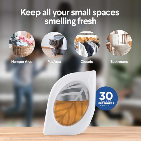 Clorox Fraganzia Small Rooms Air Freshener in Vanilla Honeycomb Scent, 2ct Peel & Place Units for Closets, Laundry Room