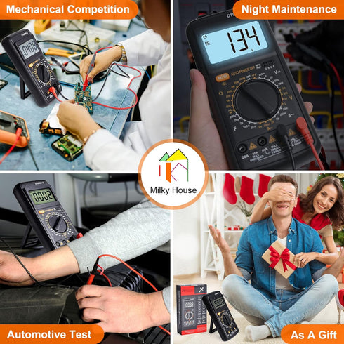 Digital Multimeter Tester, Pocket Voltmeter, Multi Tester Digital with Backlight LCD Data Hold, Voltage Tester