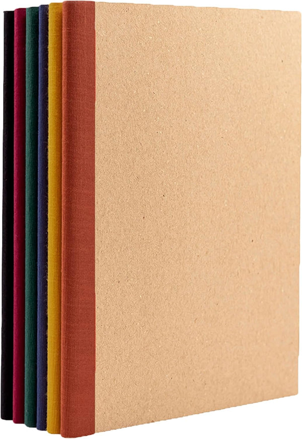 PAPERAGE 6-Pack Composition Notebook Journals, 120 Pages, Small Size (8 in x 5.75 in), Kraft Cover