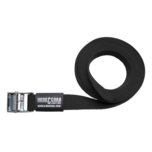 Cinch Tie Down CAM Cargo Utility Lashing Straps, 1" Wide Heavy Duty Webbing (120" CAM - 2 PK, Black)