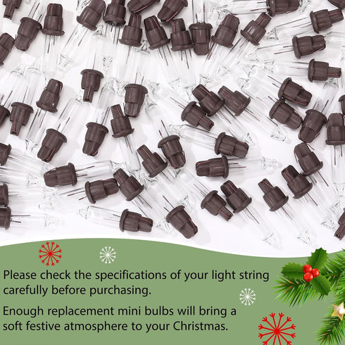 80 Count Bulbs Bulbs White,2.5Vx0.17A) Mudder Christmas Replacement Mini Light with Base Christmas Tree Incandescent