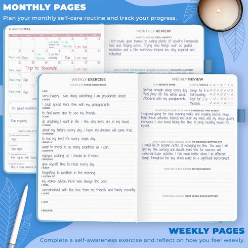 A5 Clever Fox Self-Care Journal Daily Reflection Notebook Mental Health & Personal Development Planner, Meditation
