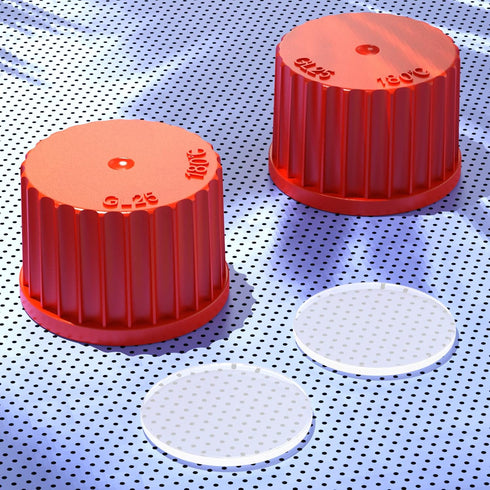 Polypropylene PBT GL25 GL32 GL45 Screw Cap with Pour Ring and Silicone Gasket for Media Bottle (GL32 PBT 2PCS)