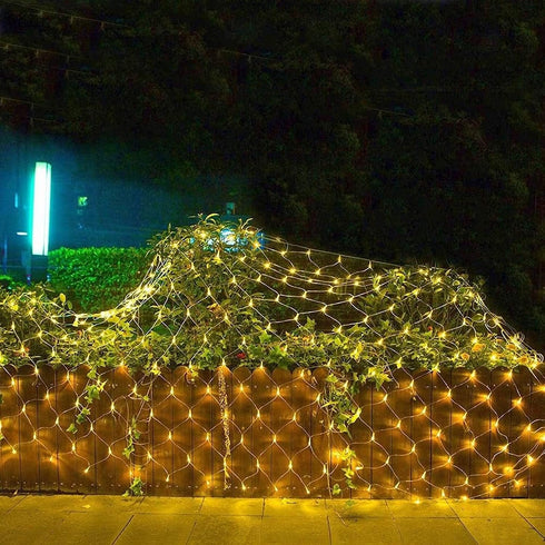 200 9.8 6.6 8 Dazzle Bright Christmas LED Net Lights, FT x FT Connectable Mesh Lights Clear Wire with Lighting Modes