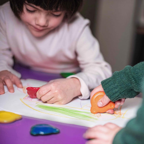 6 CARIOCA Baby Wax Crayons Bear-Shaped Non-Toxic Crayons for Toddlers, Washable, Chunky First Art Tools, Daycare