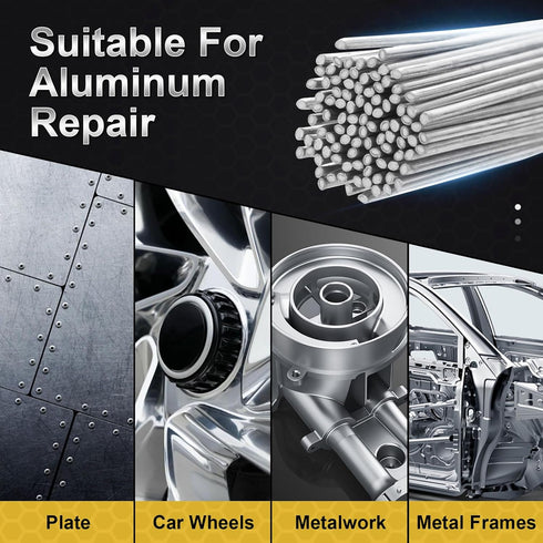 100 Rods Aluminum Welding Rod, NO NEED Flux, 1/13, Aluminum Repair, Brazing Aluminum (13" Length)