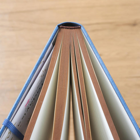 ZXHQ A5 360 Pages Lined Journaling Notebooks with Pen, Tree of Life Design, Brown Edge, Fine Inner Pocket, Blue
