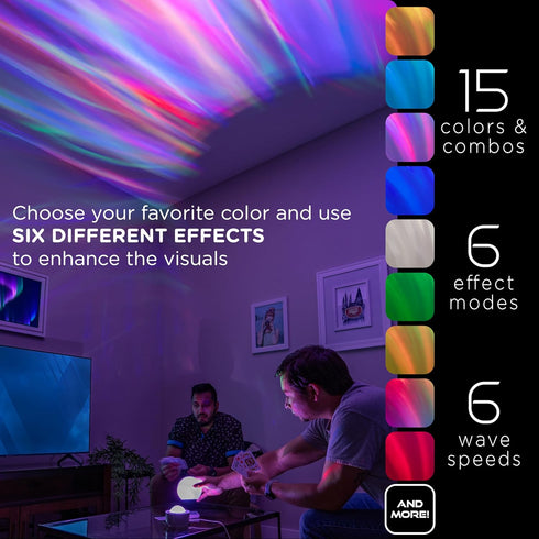 ENBRIGHTEN Aurora Wave Galaxy Projector Night Light, Tabletop Crystal-Ball for Bedroom, Playroom, Kids, Adults, 76044
