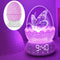 MTDYHY Butterfly Night Light Sleep Lamp with Lullaby White Noise, Digital Clock Alarm