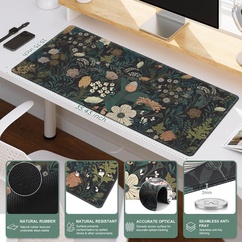 iCasso Desk Mat, XXL Large Mouse Pad for Desktop, Cute Pad With Stitched Edges, Anti-Slip Big Mousepad, Keyboard Mat