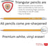 Maped - Essentials Yellow Triangular Graphite #2 Pencils - 12-Pack - Presharpened