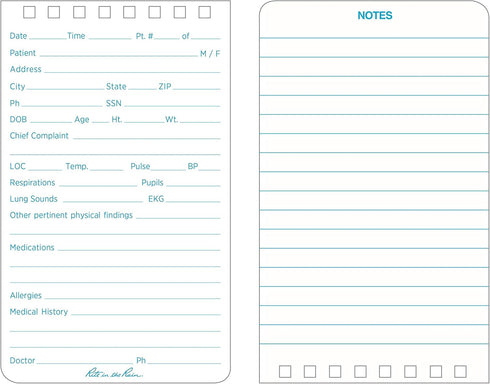 Rite in the Rain Weatherproof EMS Notebook, 3" x 5", Yellow Cover, Vital Stats Pages, 3 Pack (No. 112-3)