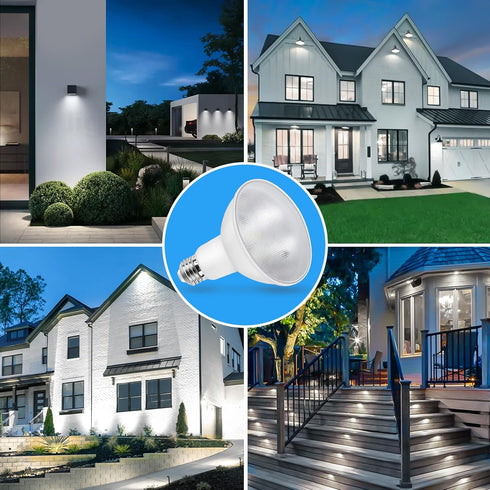 PAR30 Bulbs,Dusk Bulbs Driveway,11W 1000LM 5000K White,E26 Non-Dimmable, Location,2 Pack LED Outdoor Flood Light