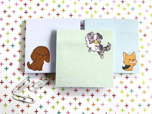 Dog Notepad Set, Cute Sticky Notes, Kawaii Dog Note Pads, Animal Sticky Notes, Cute Stationary Set