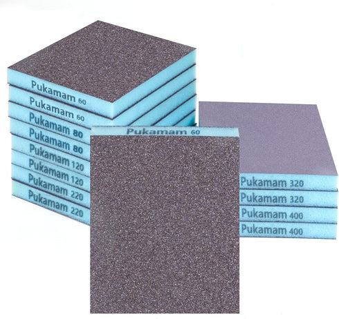 12 Pack Sanding Sponge, Washable and Reusable Sanding Blocks 60/80/120/220/320/400 Grit Wet