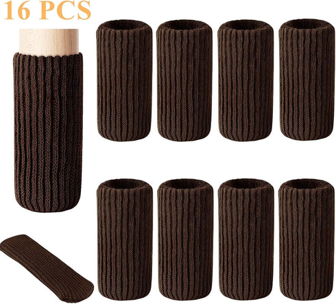 16 Set, PCs Furniture Leg Socks - High Elastic Knitted Chair Leg Floor Protectors, Coffee Thickening Chair Leg Covers