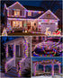 66FT 200LED 1800mAh IP67 8 ICRGB Trampoline Lights, Solar Rope Lights Outdoor, Waterproof, Solar Power Outdoor Light